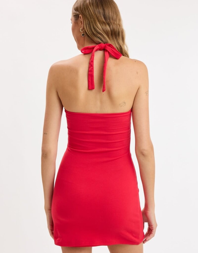 Natalie Halter Keyhole Bust Mini Dress