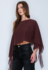 Shea Sheer One Shoulder Drape Crop Top