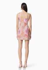 Elliatt Brittany Beaded Floral Mesh Mini Dress