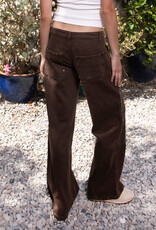 Denim Twill Mid Rise Studded Carpenter Pants
