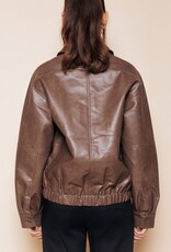 Vivian Oversized Faux Leather Bomber Jacket