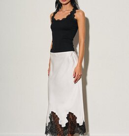 Kiara Lace Trim Midi Slip Skirt