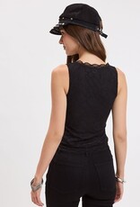 Kiera Floral Embossed Lace V Neck Tank Top