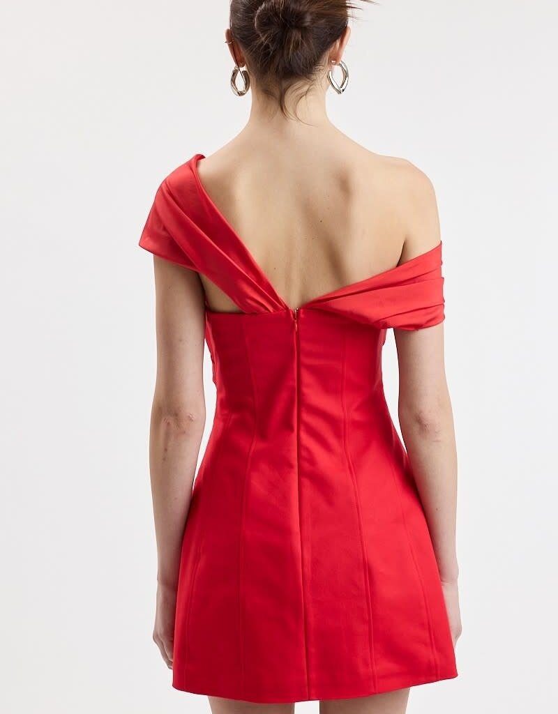 Gordon Asymmetrical Off Shoulder Mini Dress