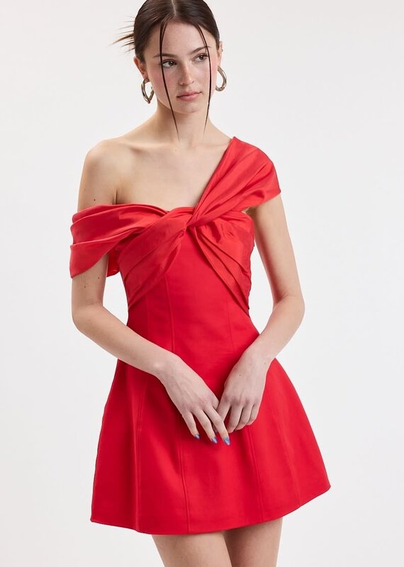 Gordon Asymmetrical Off Shoulder Mini Dress