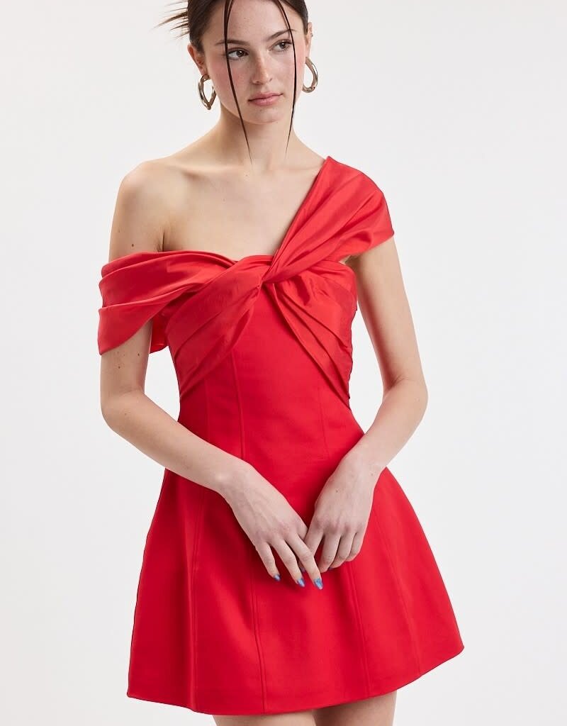 Gordon Asymmetrical Off Shoulder Mini Dress