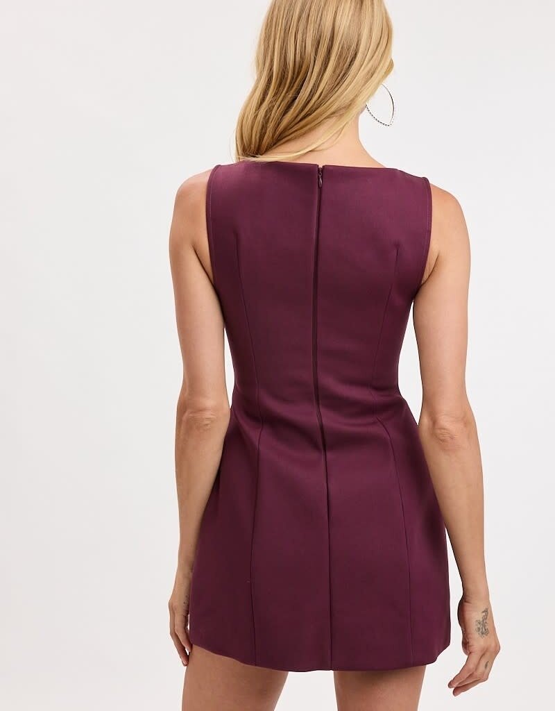 Katie Boat Neck Sleeveless Mini Dress