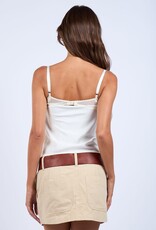 Satin Peekaboo Lace Cami Top