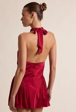 Melissa Satin Choker Cowl Neck Mini Dress