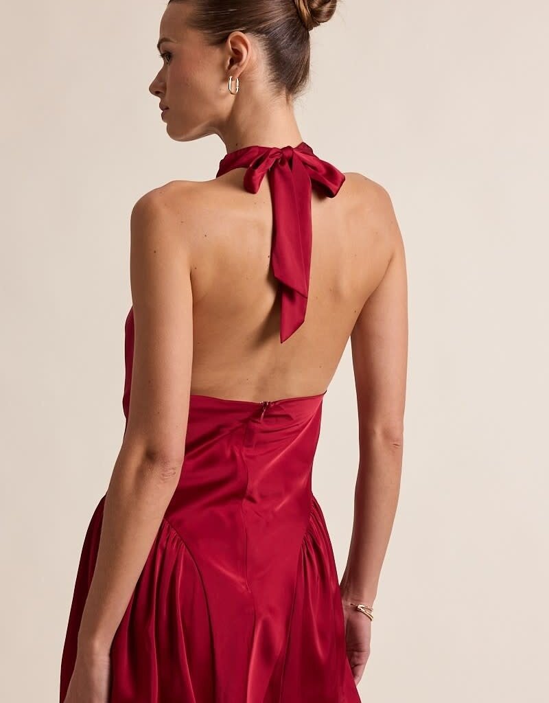 Melissa Satin Choker Cowl Neck Mini Dress