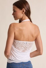 Alaina Layered Lace Halter Cowl Neck Top
