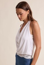Alaina Layered Lace Halter Cowl Neck Top