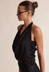 Alaina Layered Lace Halter Cowl Neck Top