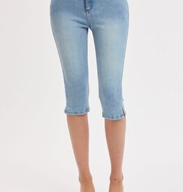 Schaefer Mid Rise Side Slit Capri Pants