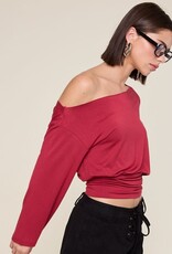 One Shoulder Fit Waist Long Sleeve Top
