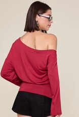 One Shoulder Fit Waist Long Sleeve Top