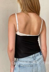 Satin Peekaboo Lace Cami Top