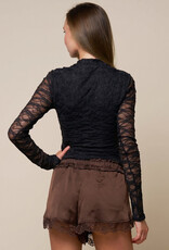 Jade Lace Keyhole Neck Long Sleeve Top