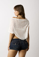 Sequin Sheer Knit Poncho Top