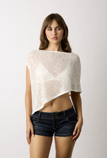 Sequin Sheer Knit Poncho Top
