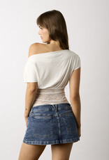 Kayla Fitted Lace Waist Off Shoulder Top