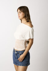 Kayla Fitted Lace Waist Off Shoulder Top