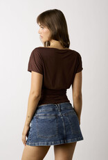 Kayla Fitted Lace Waist Off Shoulder Top
