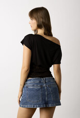 Kayla Fitted Lace Waist Off Shoulder Top