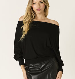 Jersey Long Sleeve One Shoulder Dolman Top