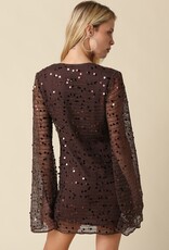 Chasing Sunshine Sequin Long Sleeve Mini Dress