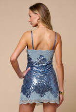 Addison Lace Detail Sequin Mini Dress