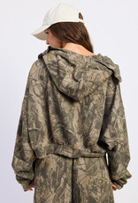 Drew High Neck Hoodie Zip Up Camo Jacket