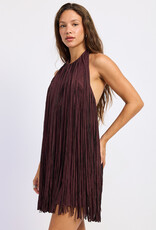 Kacey Faux Suede Fringe Mini Dress