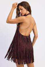Kacey Faux Suede Fringe Mini Dress