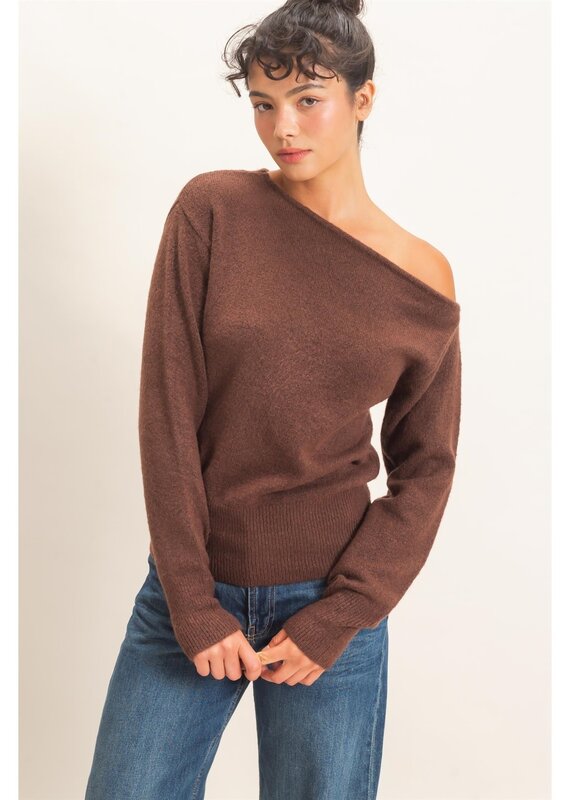 Leeann Off The Shoulder Long Sleeve Sweater