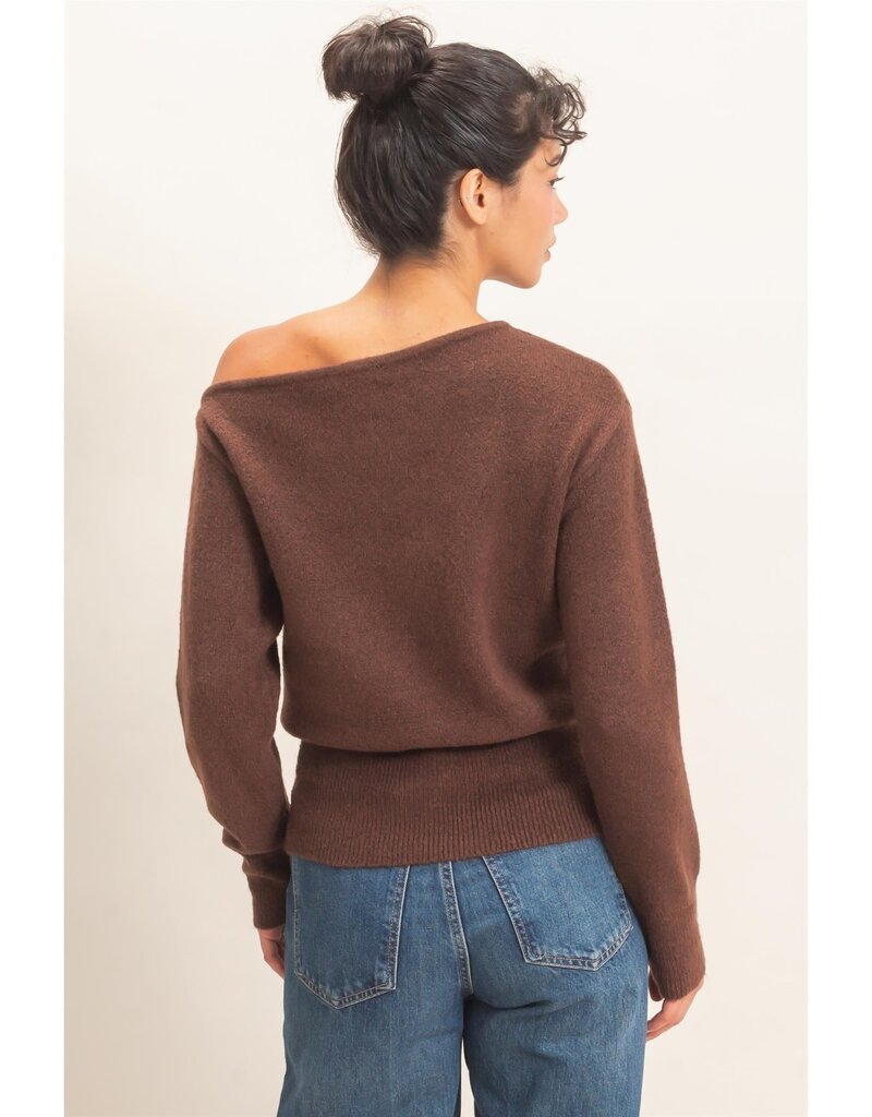 Leeann Off The Shoulder Long Sleeve Sweater