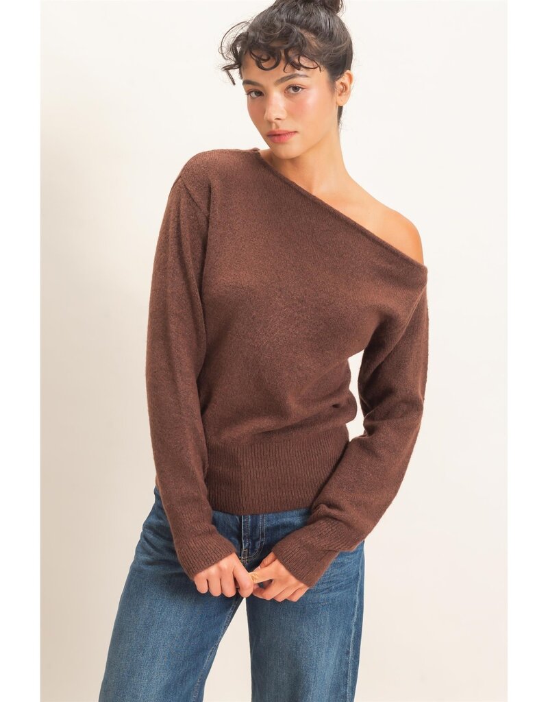 Leeann Off The Shoulder Long Sleeve Sweater