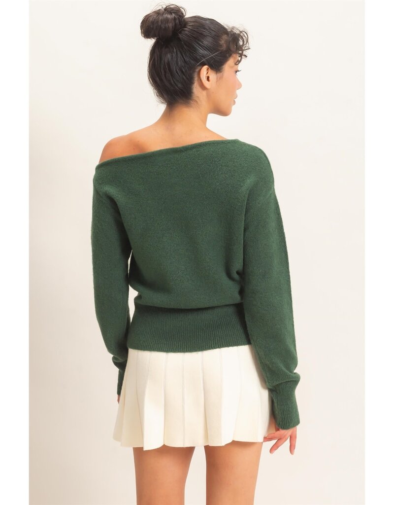 Leeann Off The Shoulder Long Sleeve Sweater
