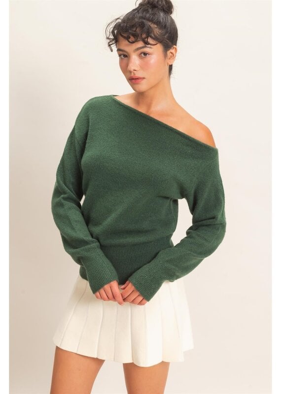 Leeann Off The Shoulder Long Sleeve Sweater