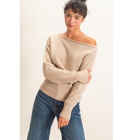 Leeann Off The Shoulder Long Sleeve Sweater