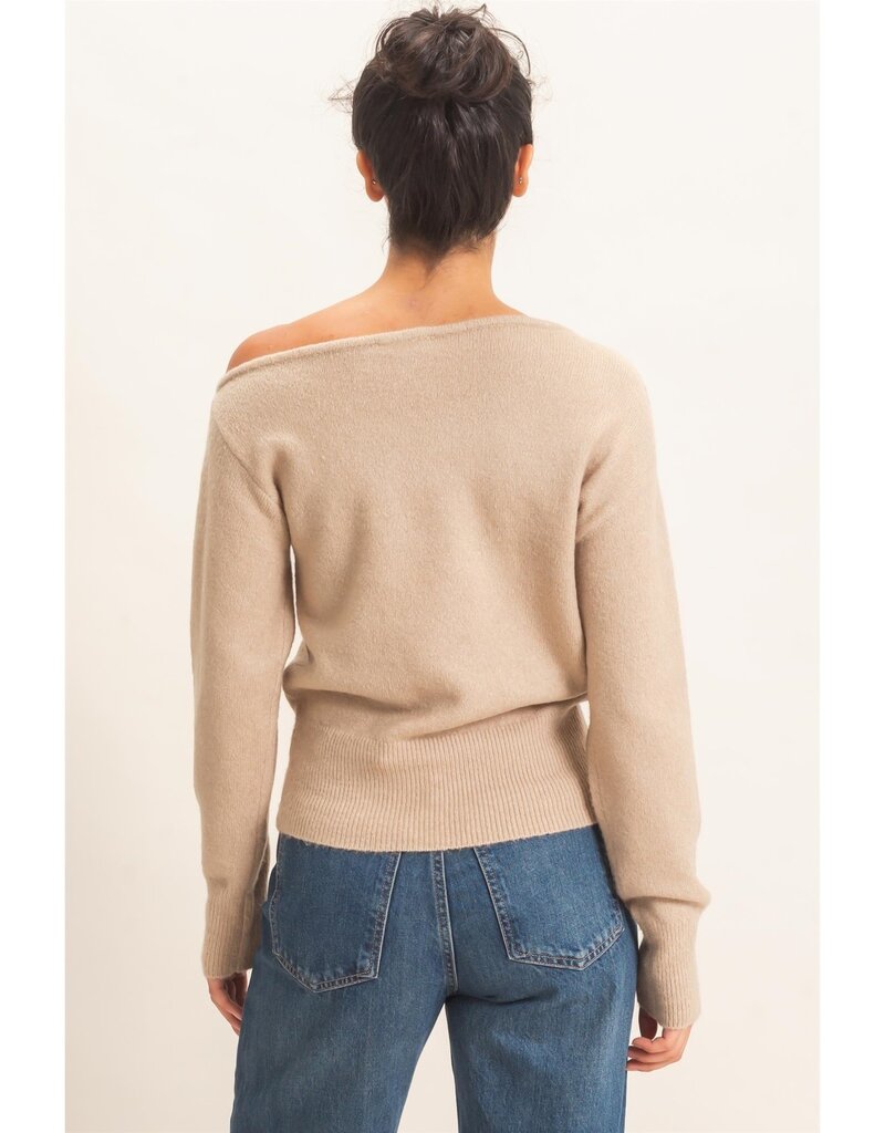 Leeann Off The Shoulder Long Sleeve Sweater