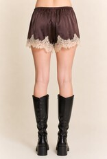 Celia Lace Trim Satin Shorts