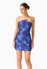 Elliatt Sorelle Strapless Asymmetric Floral Jacquard Mini Dress