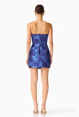 Elliatt Sorelle Strapless Asymmetric Floral Jacquard Mini Dress