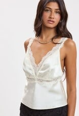 Carlie Satin Lace Back Strap Top