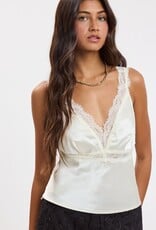 Carlie Satin Lace Back Strap Top