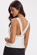Carlie Satin Lace Back Strap Top