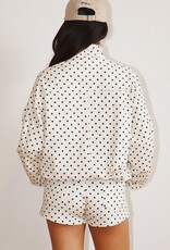 Polka Dot Zip Up Windbreaker Jacket
