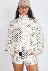Polka Dot Zip Up Windbreaker Jacket