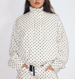 Polka Dot Zip Up Windbreaker Jacket